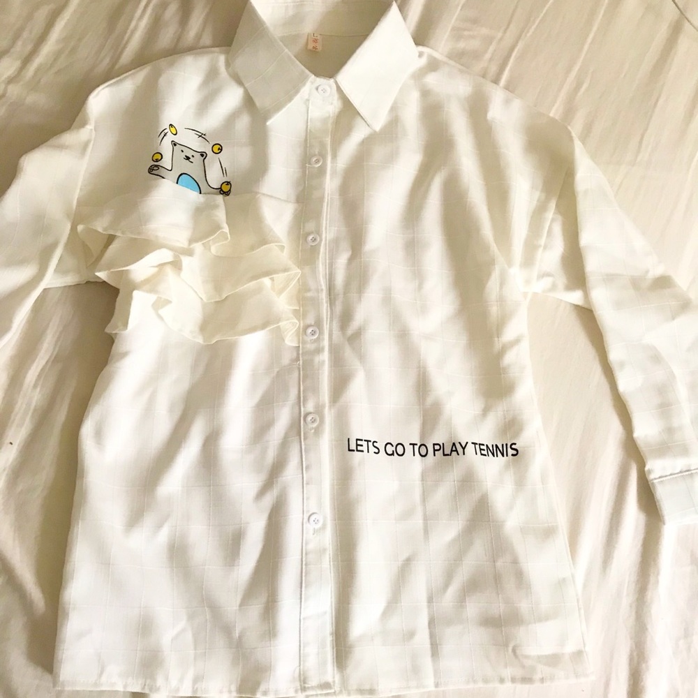 White shirts with print